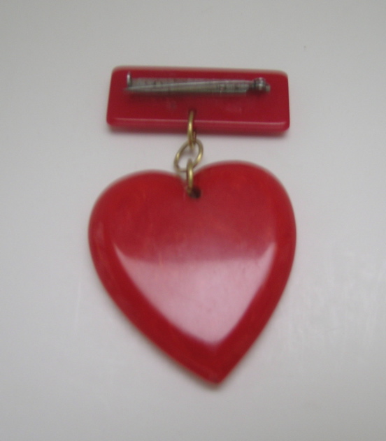 Bakelite Vintage Heart Brooch