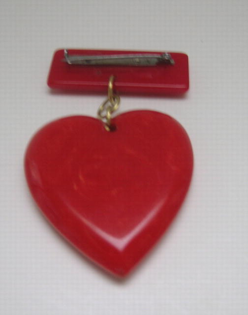 Bakelite Vintage Heart Brooch