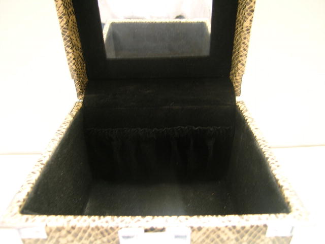 Square Box Metal and Snake Skin Handbag