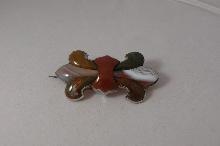 Victorian Scottish Agate Fleur de lis Brooch