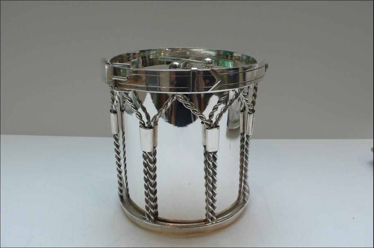 Rare Victorian Silver Plated Drum Biscuit Box