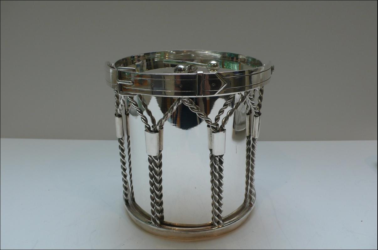 Rare Victorian Silver Plated Drum Biscuit Box