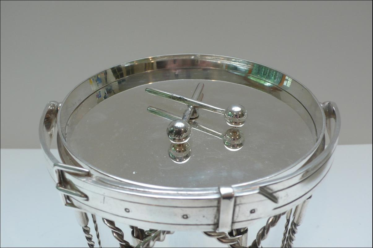 Rare Victorian Silver Plated Drum Biscuit Box