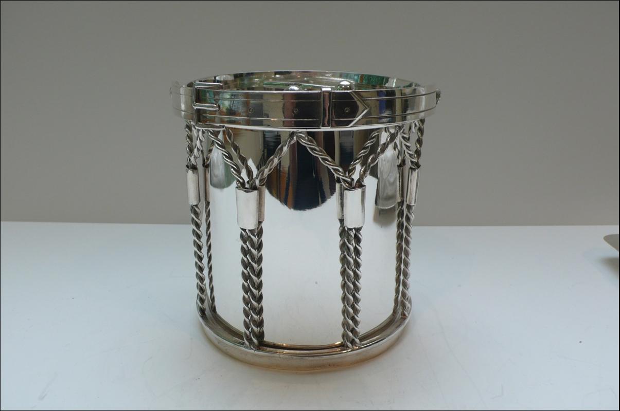 Rare Victorian Silver Plated Drum Biscuit Box