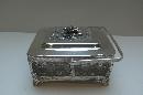 Victorian Silver plate and glass sardine box