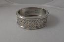 Victorian Sterling Bangle with Gold Flowers
