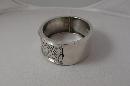 Victorian Sterling Bangle with Gold Flowers