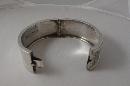 Victorian Sterling Bangle with Gold Flowers