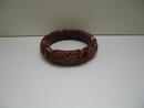 Bakelite Vintage Carved Brick Red Bangle