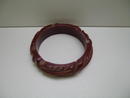 Bakelite Vintage Carved Brick Red Bangle