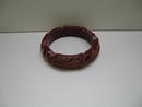 Bakelite Vintage Carved Brick Red Bangle