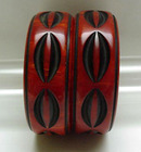 Bakelite Pair of Rust and Black Bangles