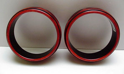 Bakelite Pair of Rust and Black Bangles