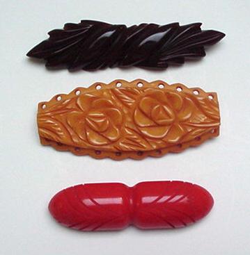 Three Vintage Deco Bakelite Brooches