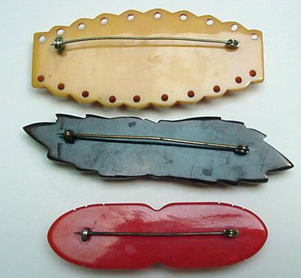 Three Vintage Deco Bakelite Brooches
