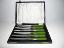 Bakelite green fruit knives in original box