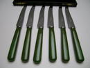 Bakelite green fruit knives in original box