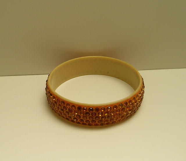 Vintage Celluloid Gold 5 Row Bangle