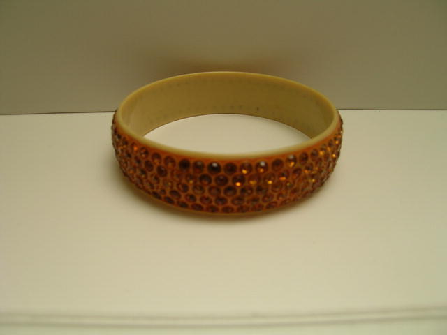 Vintage Celluloid Gold 5 Row Bangle