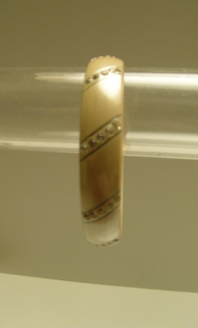 Celluloid and Rhinestone Vintage Bangle