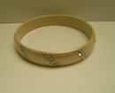 Celluloid and Rhinestone Vintage Bangle