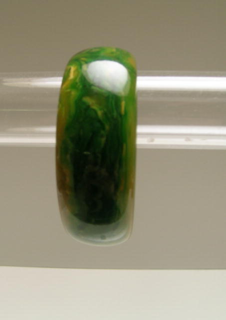 Bakelite Vintage Marbelized Chunky Green Bangle