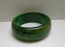 Bakelite Vintage Marbelized Chunky Green Bangle