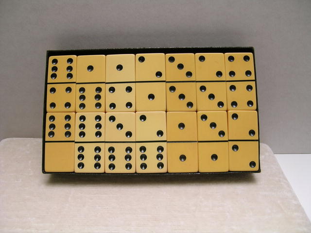 Vintage Bakelite Set of Dominoes -Original Box