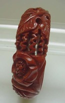Bakelite Chocolate Lotus Carved Bangle