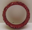 Bakelite Chocolate Lotus Carved Bangle