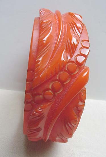 Bakelite (Carved coral orange bangle