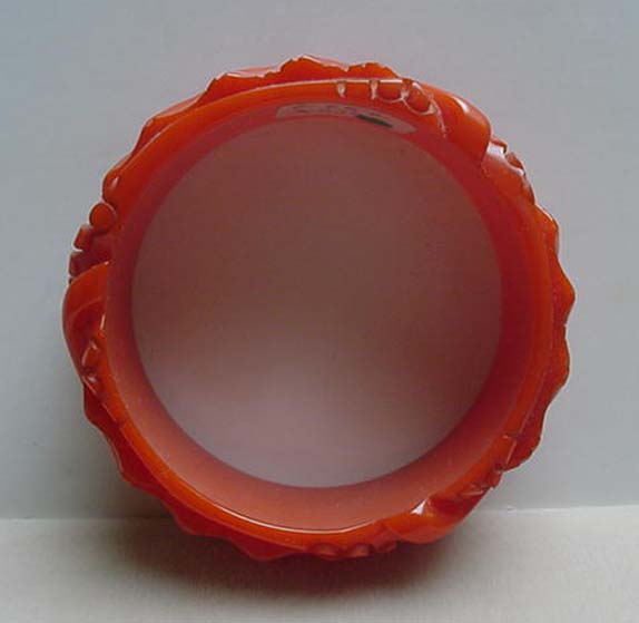 Bakelite (Carved coral orange bangle