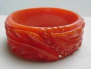 Bakelite (Carved coral orange bangle