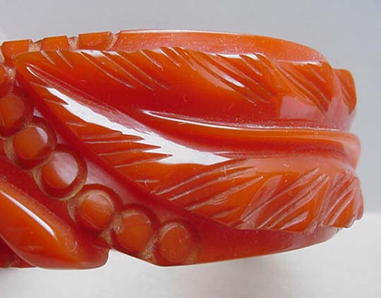 Bakelite (Carved coral orange bangle