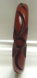 Dark Chocolate Brown Bakelite Carved Bangle