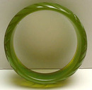 Bakelite Applejuice Green Carved Bangle