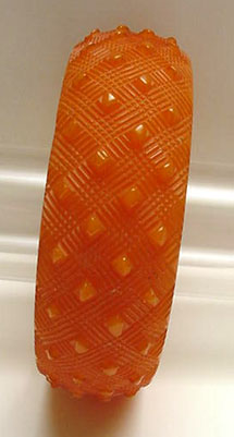 Bakelite Pumpkin Colored Vintage Bangle with goose bumps