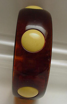 Bakelite Tortoiseshell Bangle with Inserted