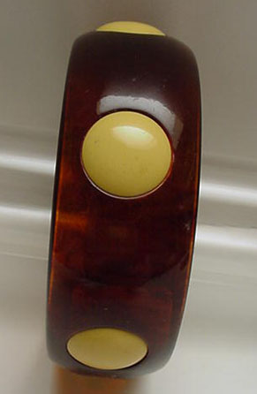 Bakelite Tortoiseshell Bangle with Inserted