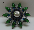 Miriam Haskell Pearl and Glass brooch