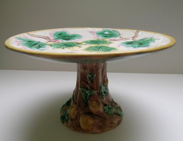 Majolica Maple Leaf Compote