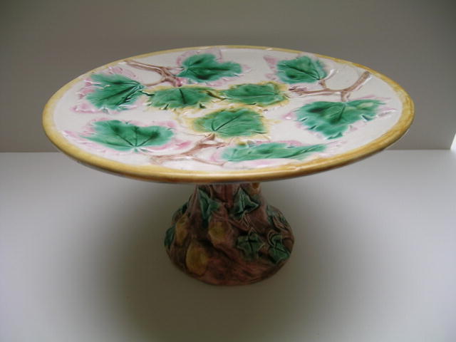 Majolica Maple Leaf Compote