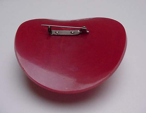 Bakelite Vintage Red Hat with white dots brooch