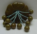 Bakelite Vintage Green Berries or Olives Brooch