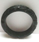 Bakelite Dark Green Deeply Carved Leaves