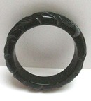 Bakelite Dark Green Deeply Carved Leaves