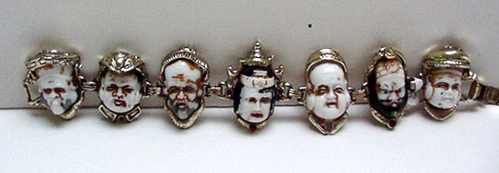 Costume jewelry Bracelet with Asian faces