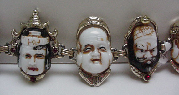 Costume jewelry Bracelet with Asian faces