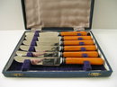Bakelite Set of Fruit Knives with Box