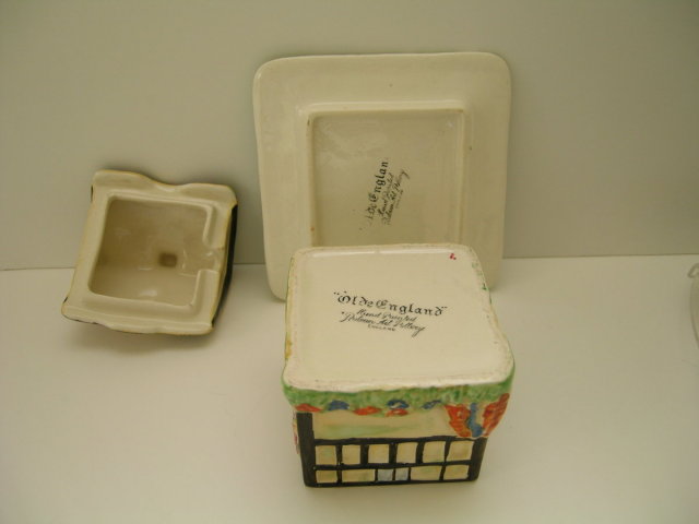 Royal Winton Cottageware Olde England Jampot/Underplate